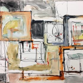 Early Civilization 22” x 30” Watercolor, Ink, Compressed Charcoal on Paper 2019