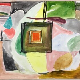 Giardino 22” x 30” Watercolor, Ink, Compressed Charcoal, on Paper 2019